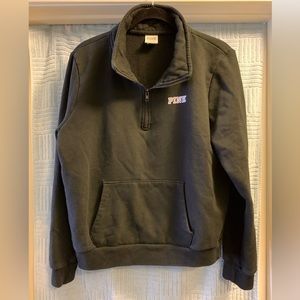 VICTORIAS SECRET PINK BLACK WOMENS PULLOVER SWEATSHIRT SIZE L